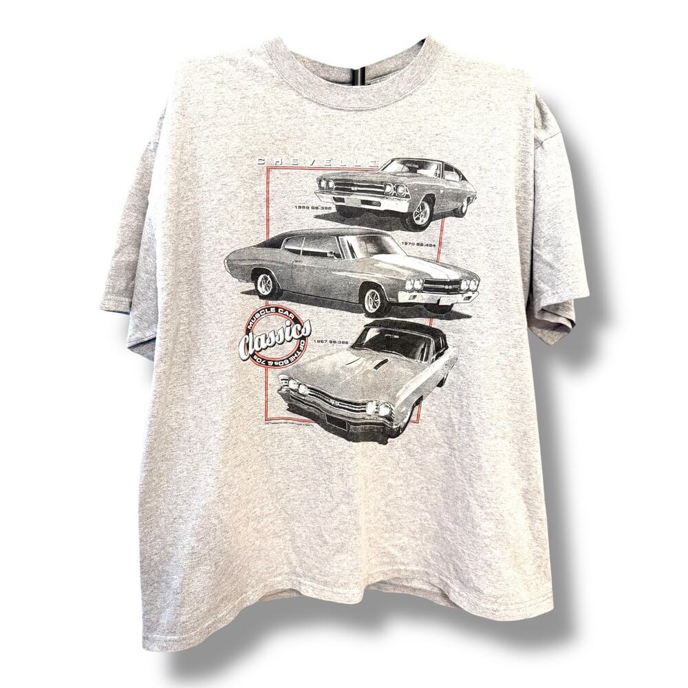 Chevelle SS Muscle Car Classics Graphic T Shirt XL Gray General Motors Licensed